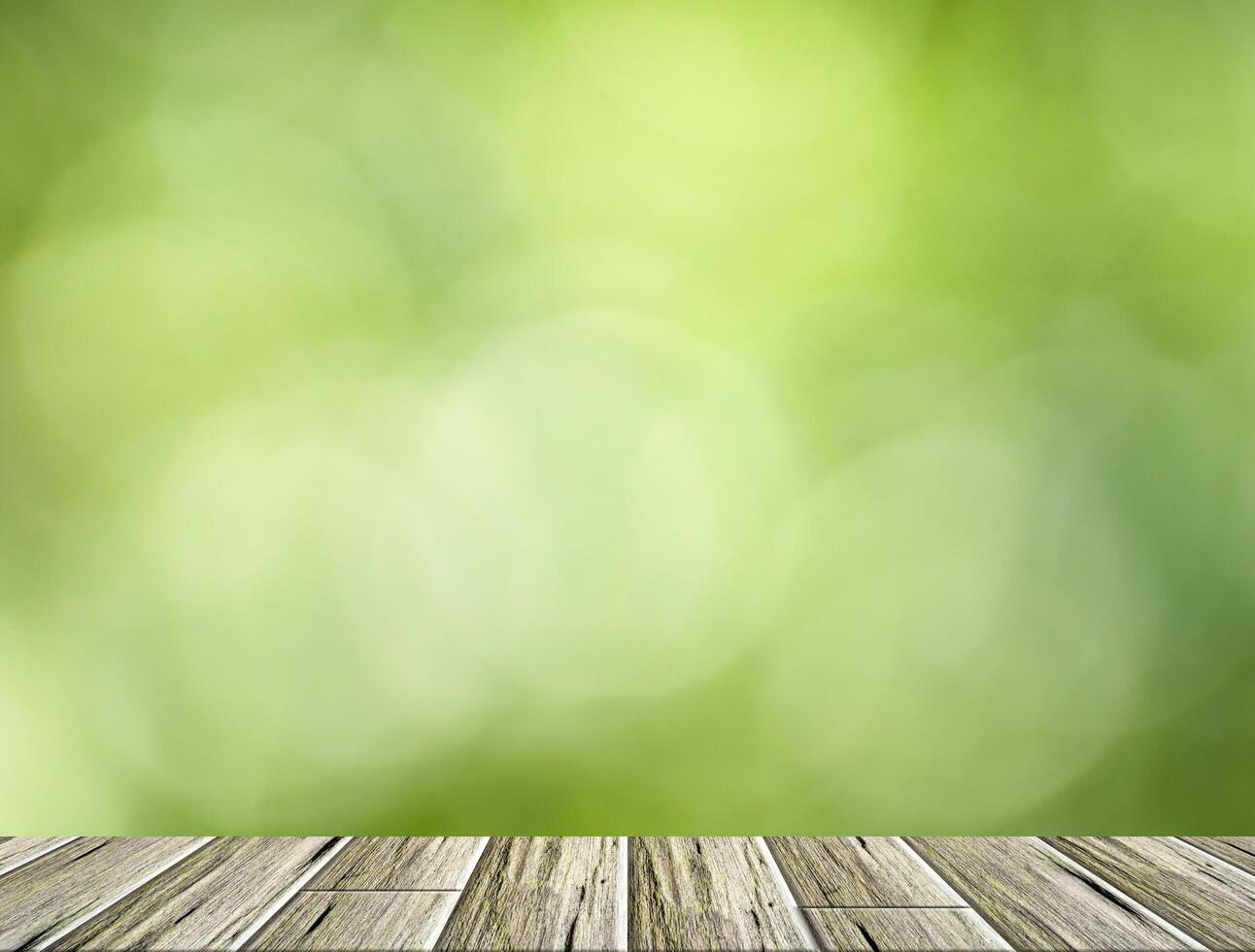 Bokeh background and wooden floor photo