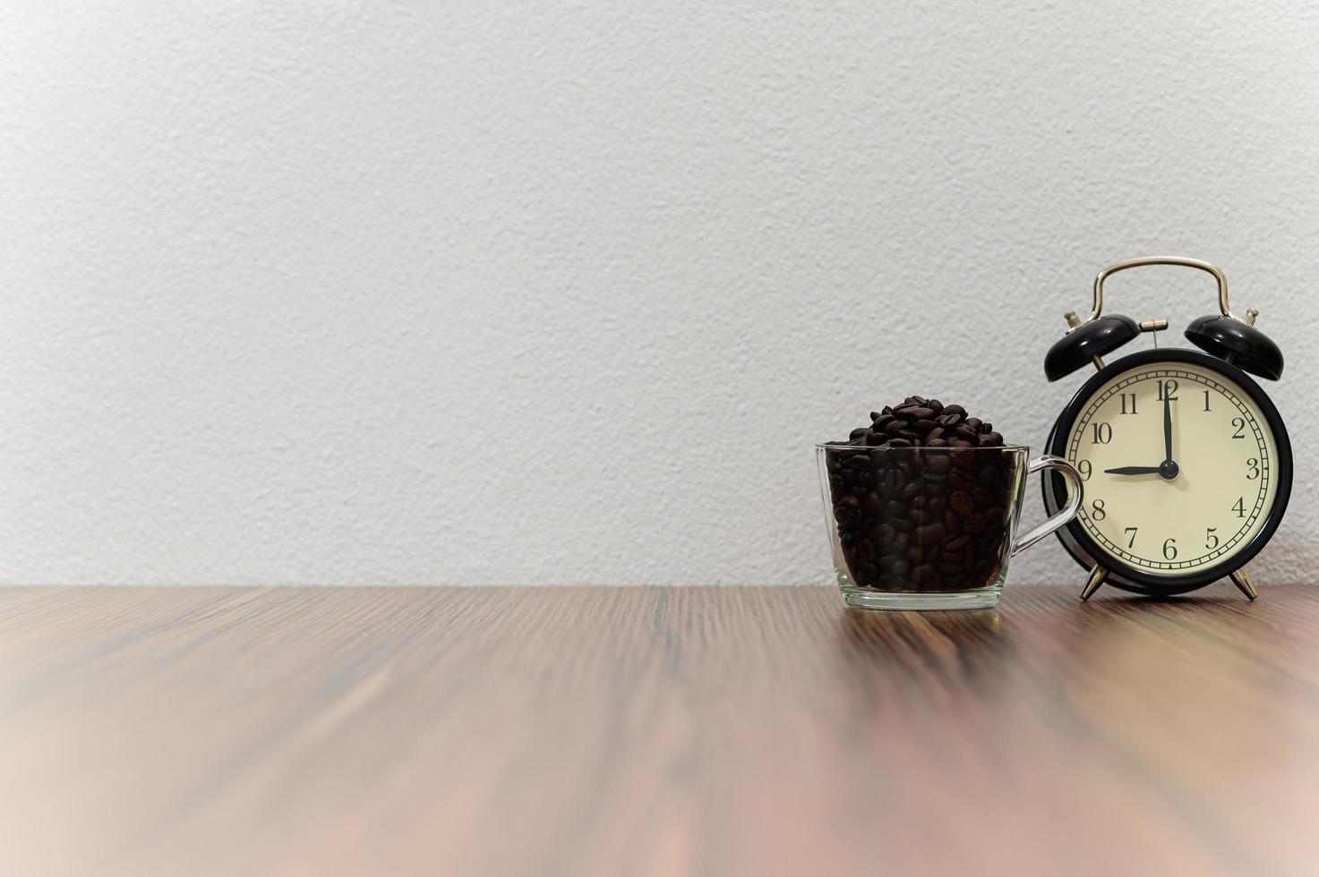 Alarm clock on the desk photo