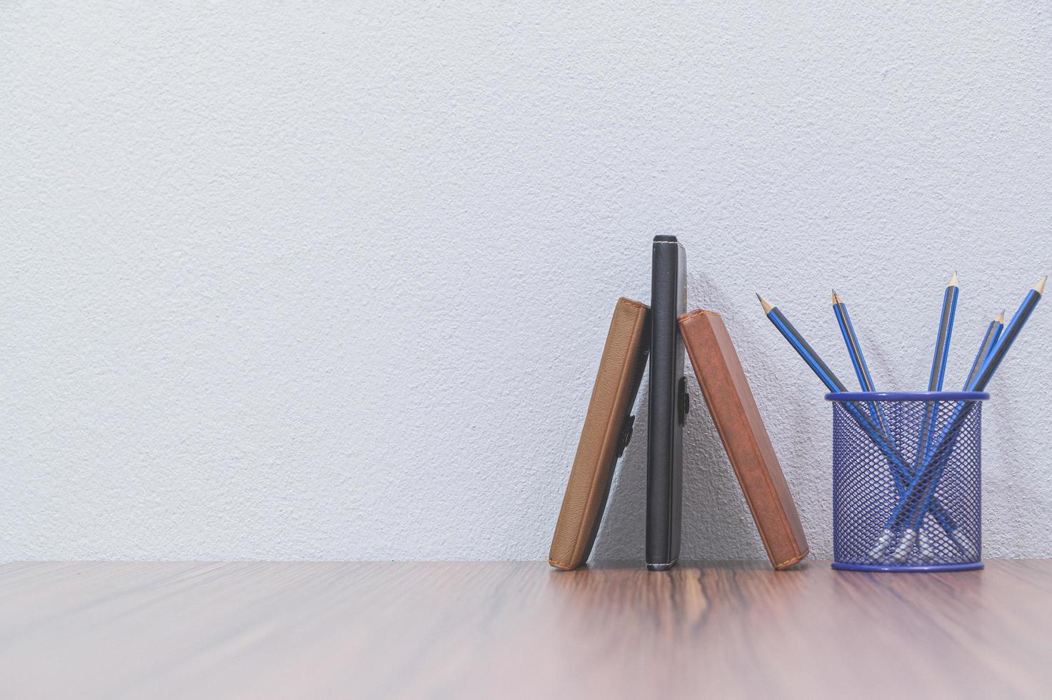 Books on the desk photo