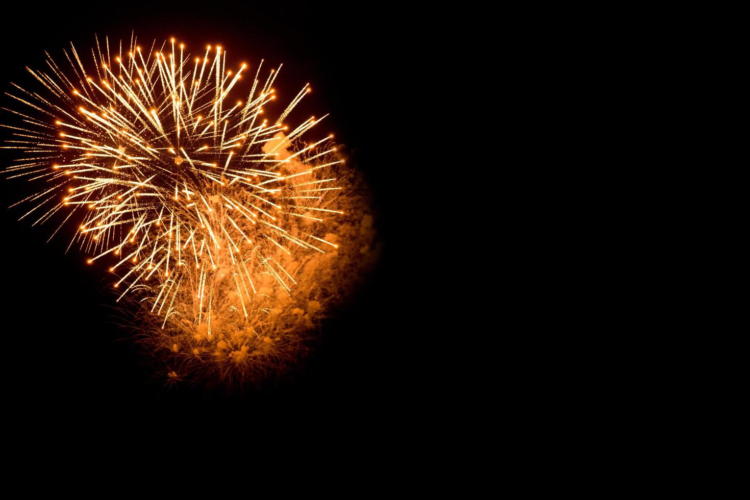 fuegos artificiales en el cielo negro foto