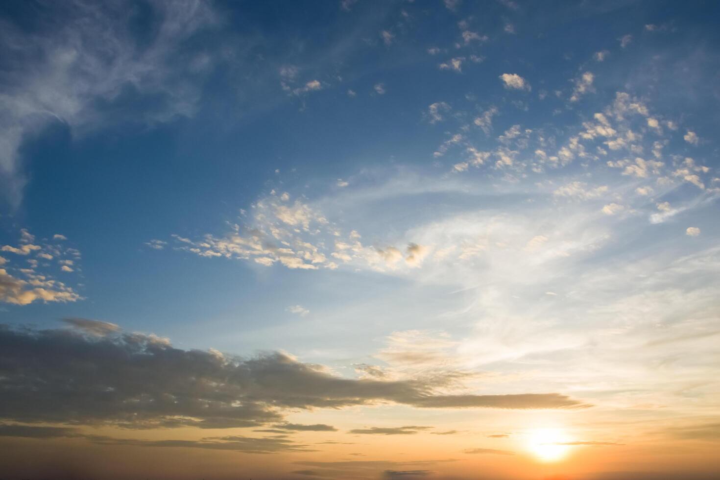 Sky and clouds at sunset photo