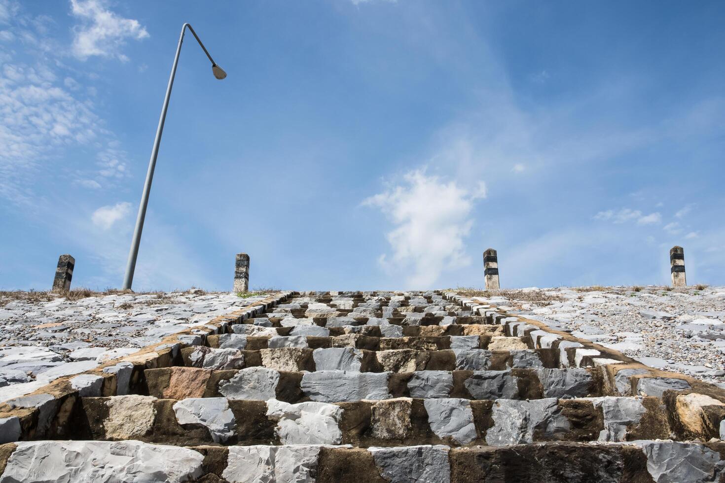 Stairs and blue sky photo