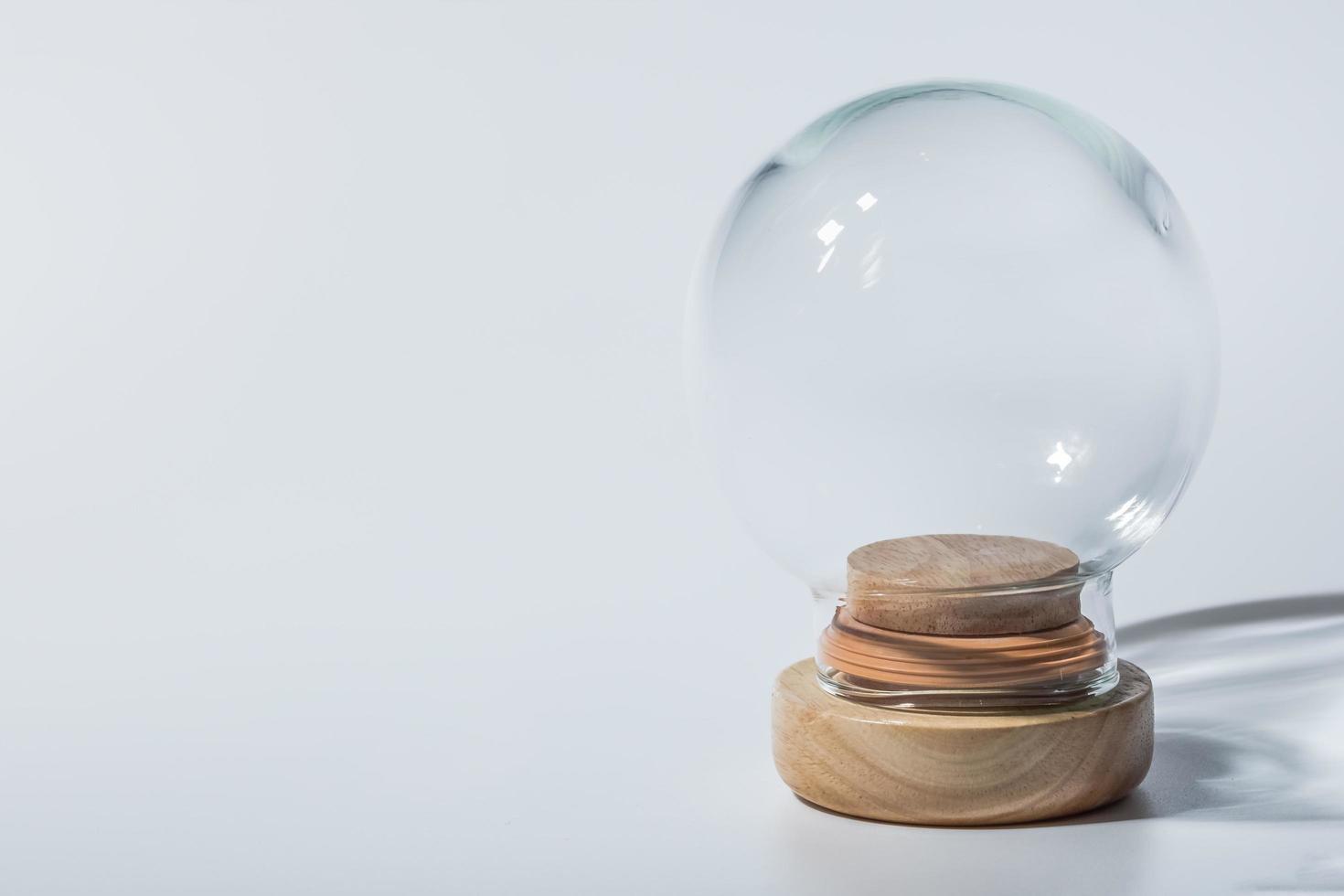 Sphere shaped glass jar photo