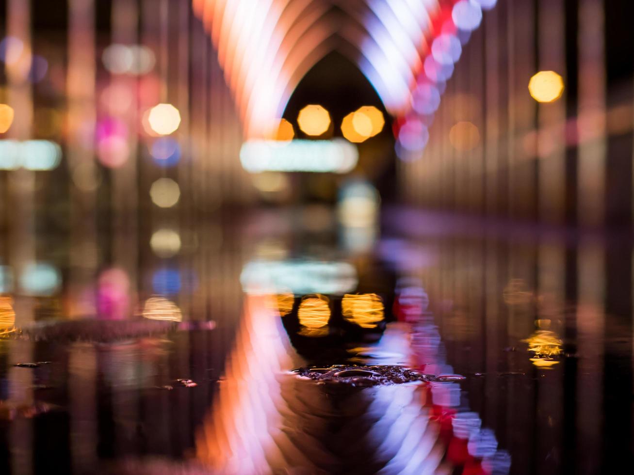 Bokeh lights of a water drop photo