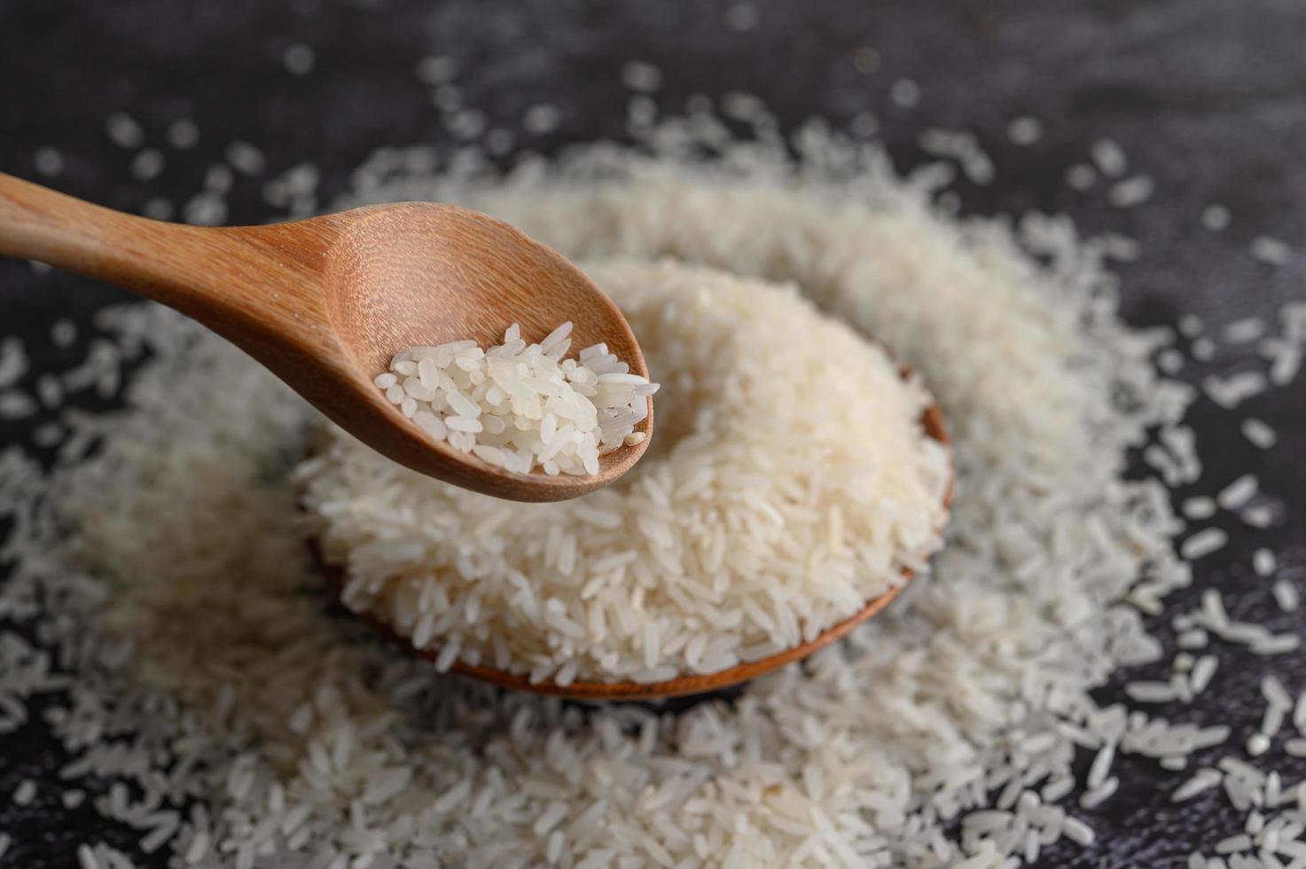 Close-up of milled rice in bowls photo