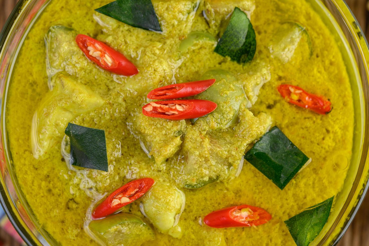 primer plano, de, verde, curry foto