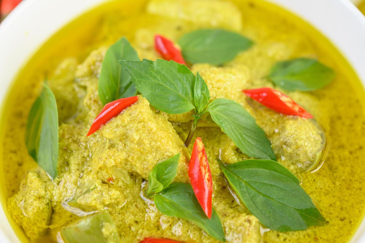Close-up of green curry photo