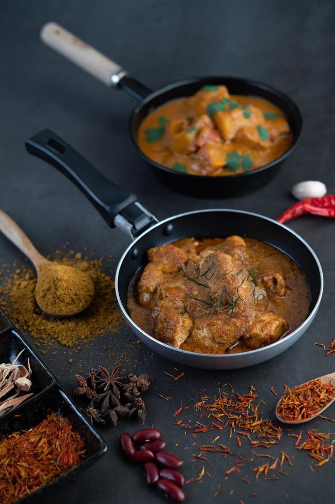 Massaman curry with traditional spices photo