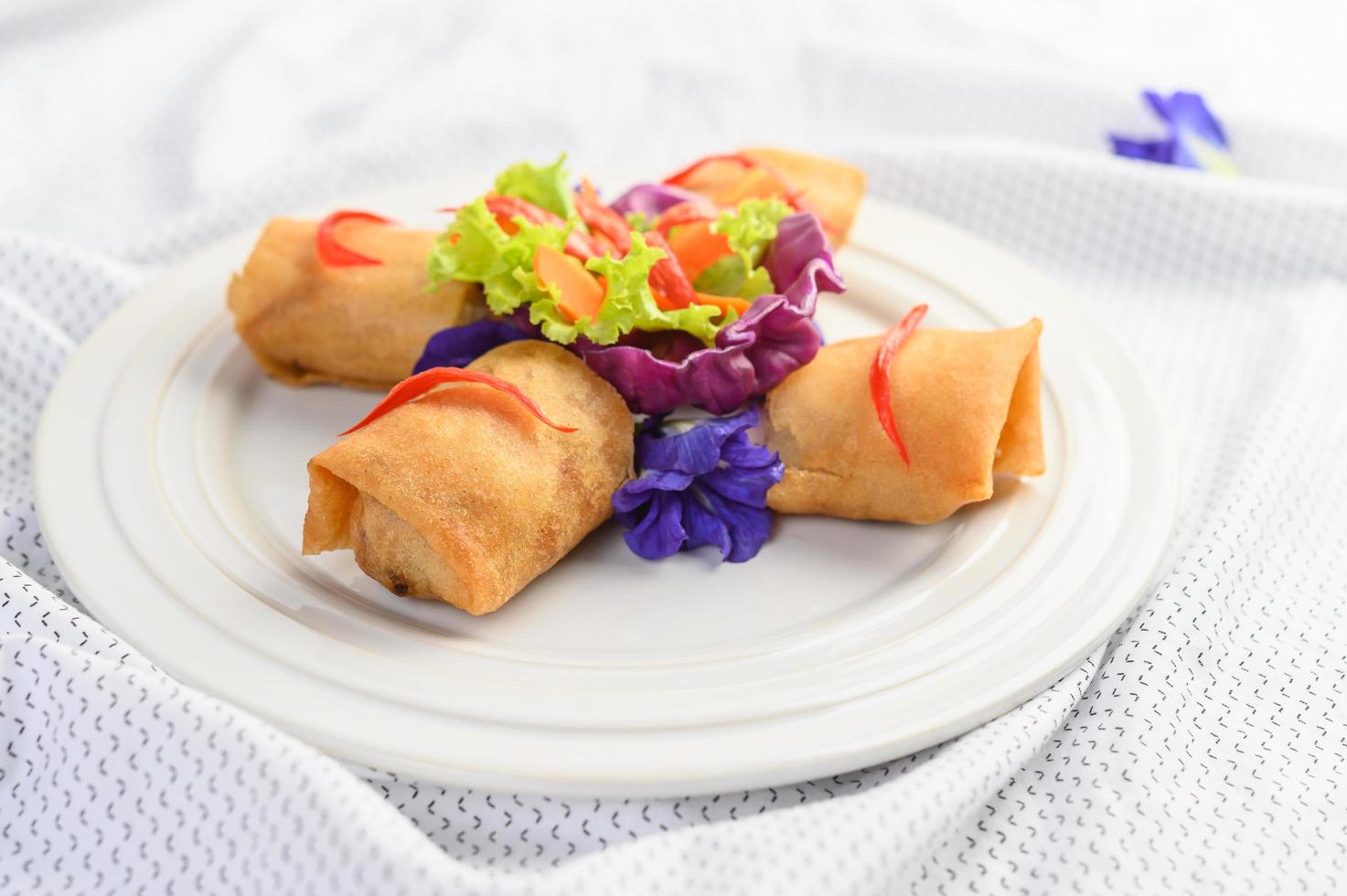 Fried spring egg rolls photo