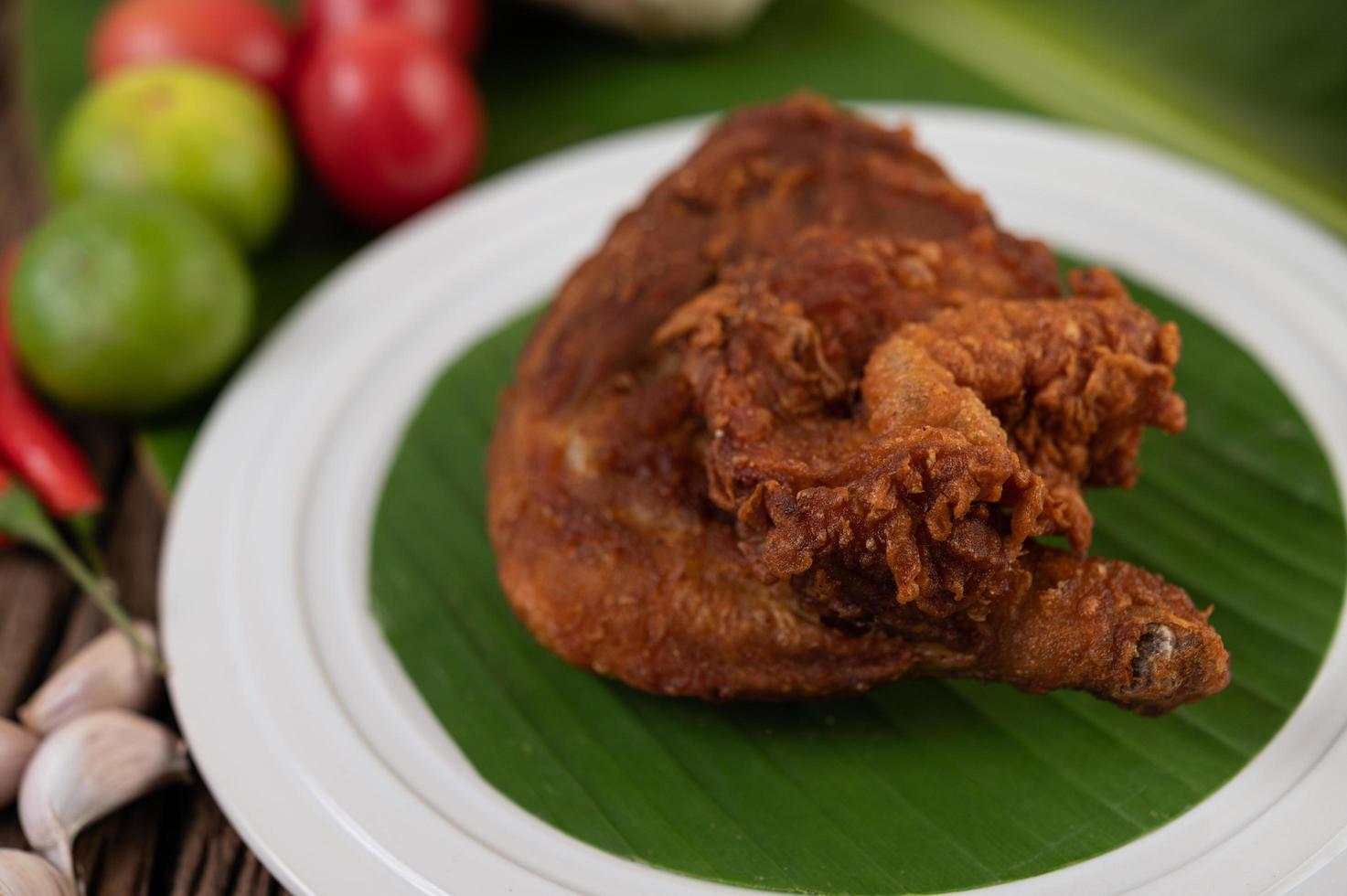 Fried chicken thighs photo