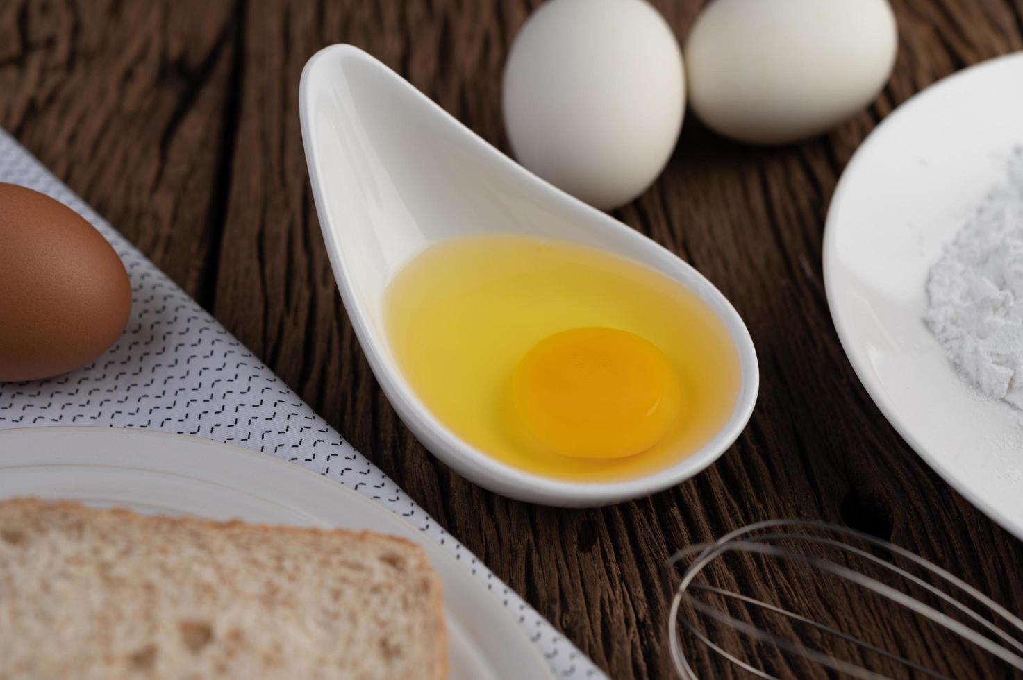 Eggs, bread and tapioca flour ingredients photo
