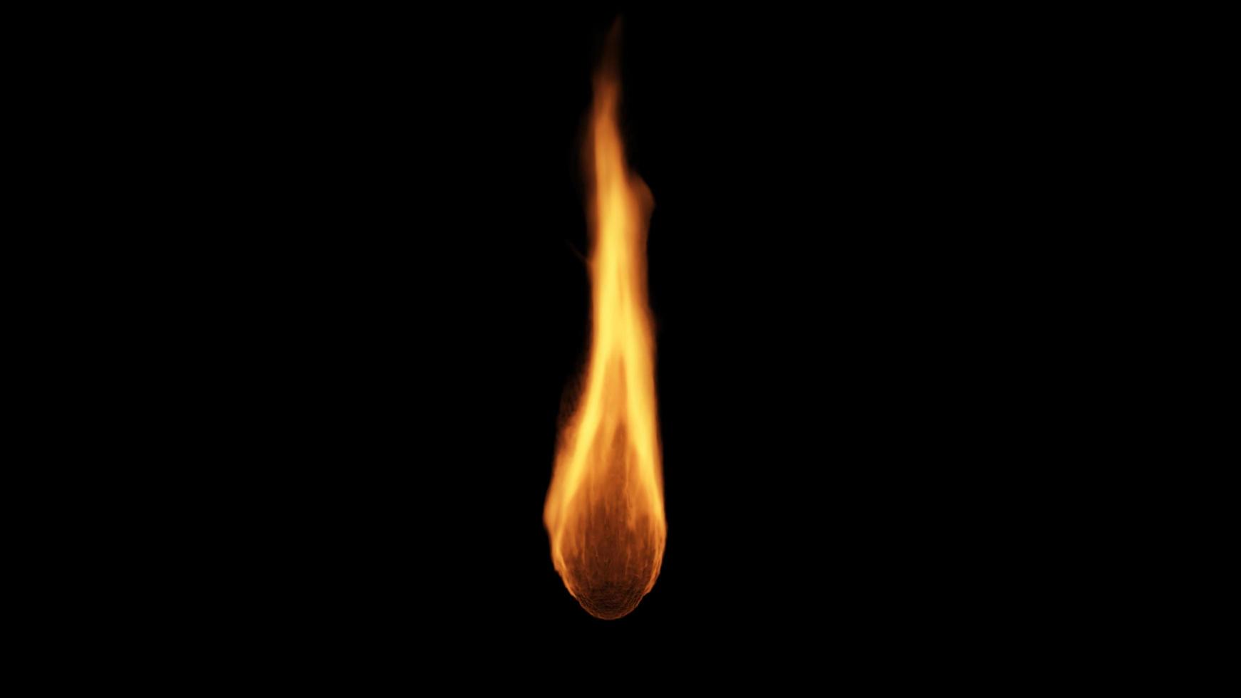 Flaming drop on black background photo