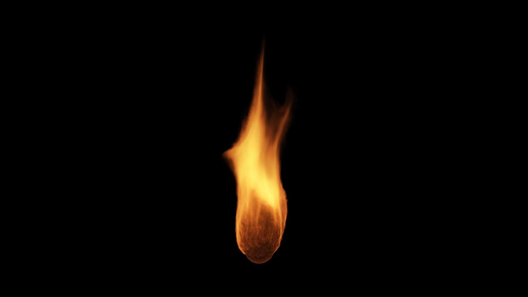 Fire burning on black background photo