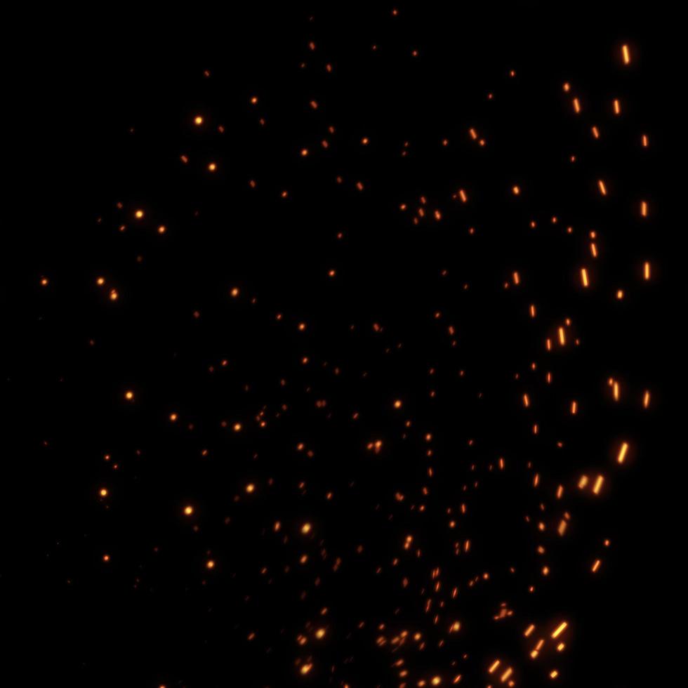 Fire spark on black background photo