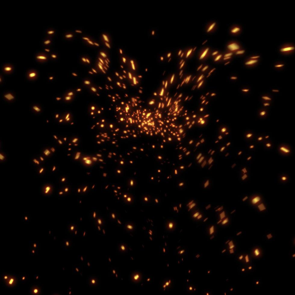 Fire spark on black background photo