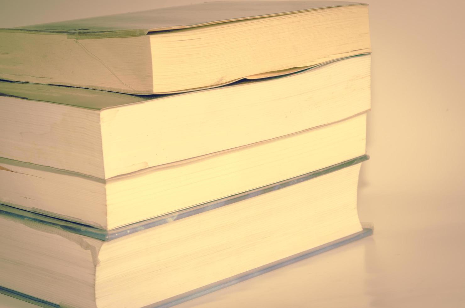 Old books on desk photo