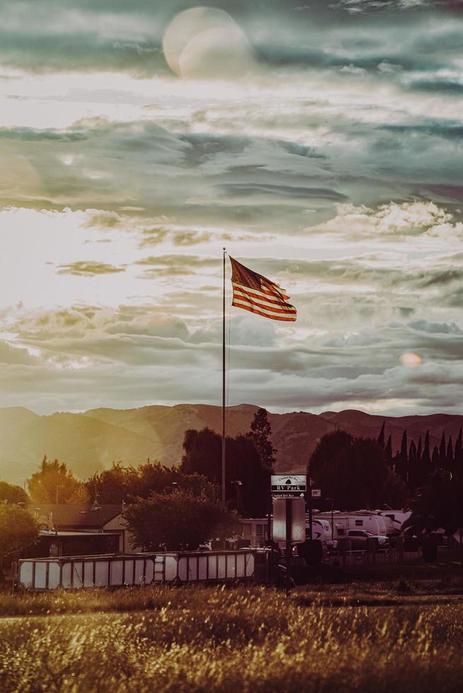 King City, CA, 2020 -US flag on pole during daytime photo