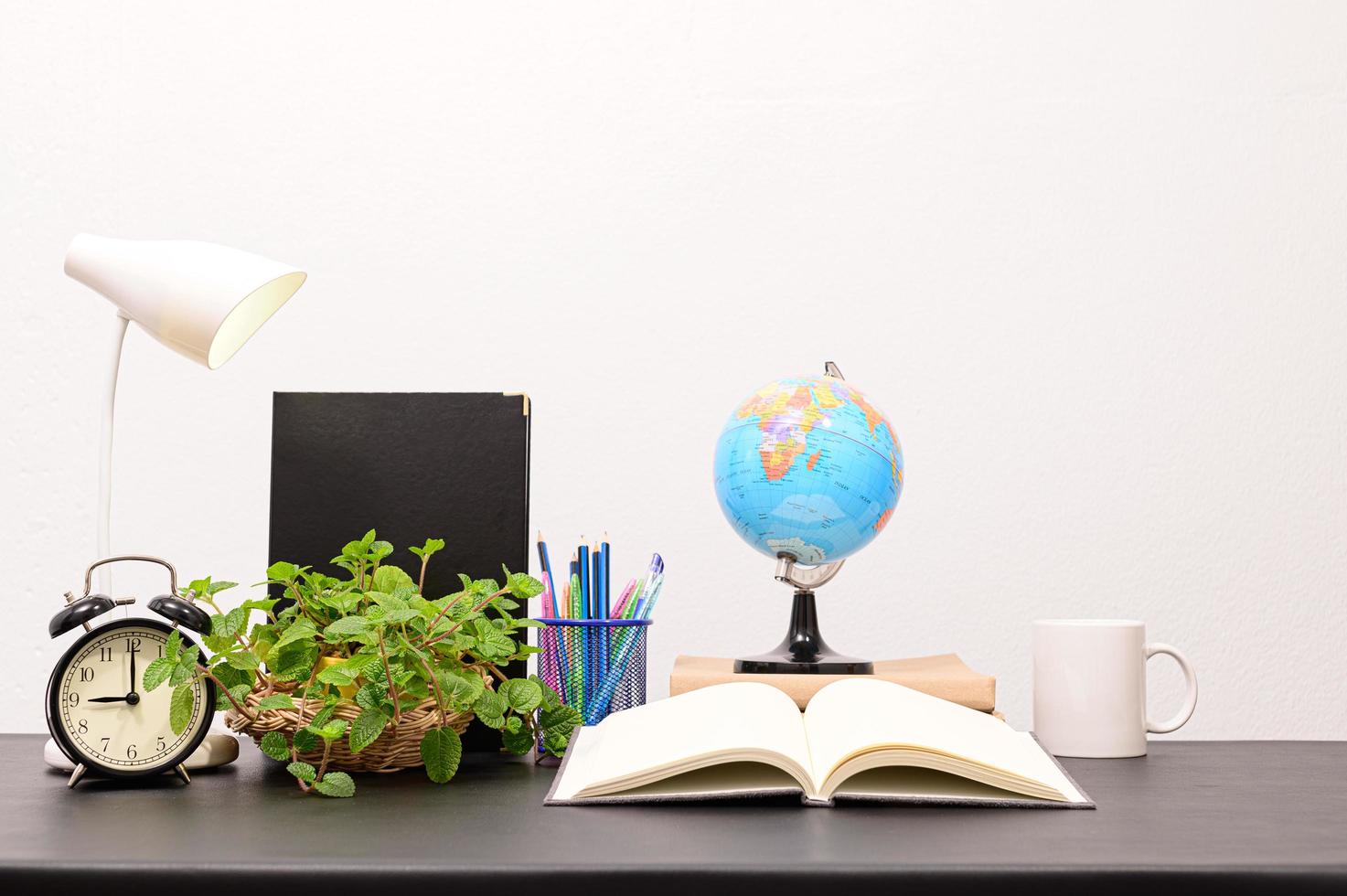 Books on the desk photo