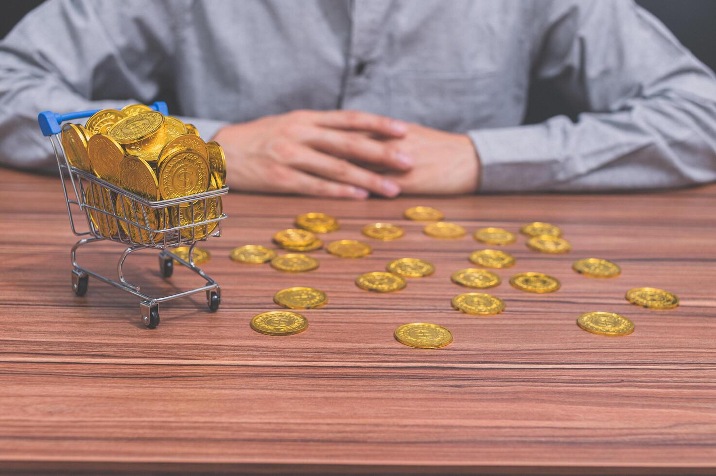 Coins on the table photo