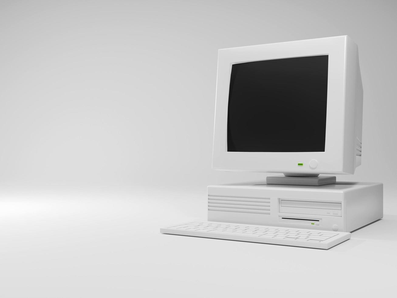 3D old desktop computer photo