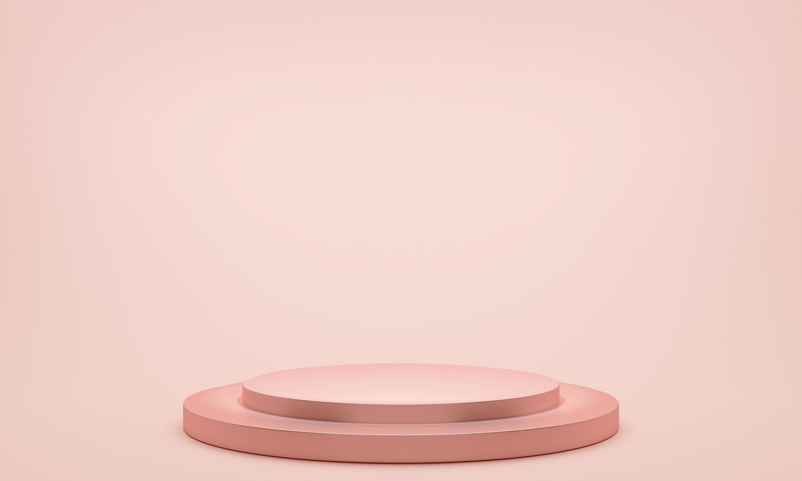 Podio de escaparate mínimo de representación 3D sobre un fondo rosa. foto