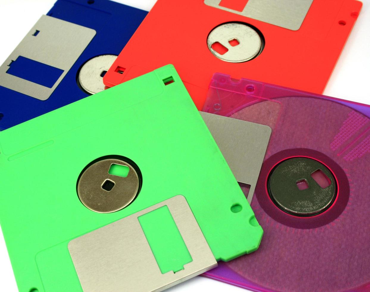 Floppy disks on a white background photo