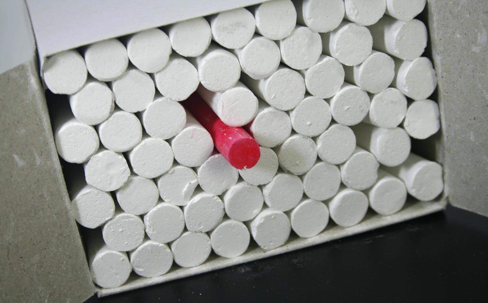 Photo of White chalks in a box