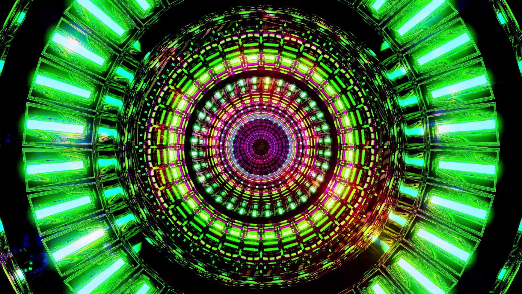 Rotating space design with glowing neon particles 3d illustration background wallpaper design artwork photo