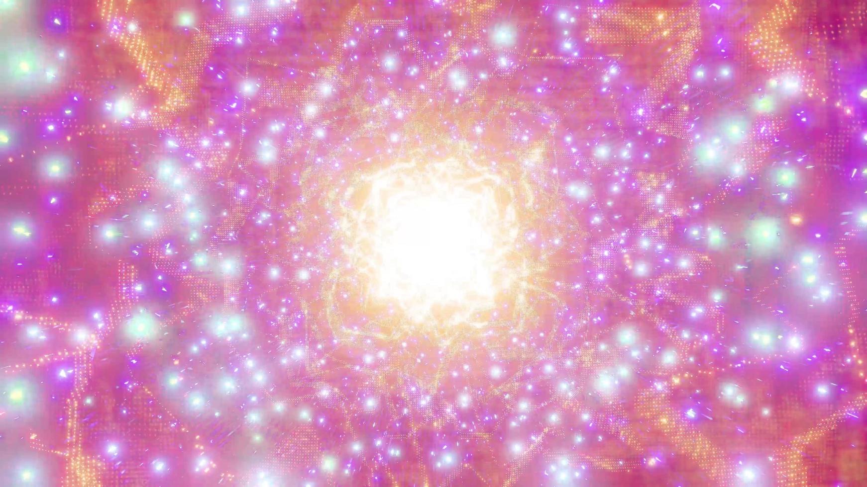 Orange bright glowing sci-fi space particle galaxy 3d illustration background wallpaper design artwork photo