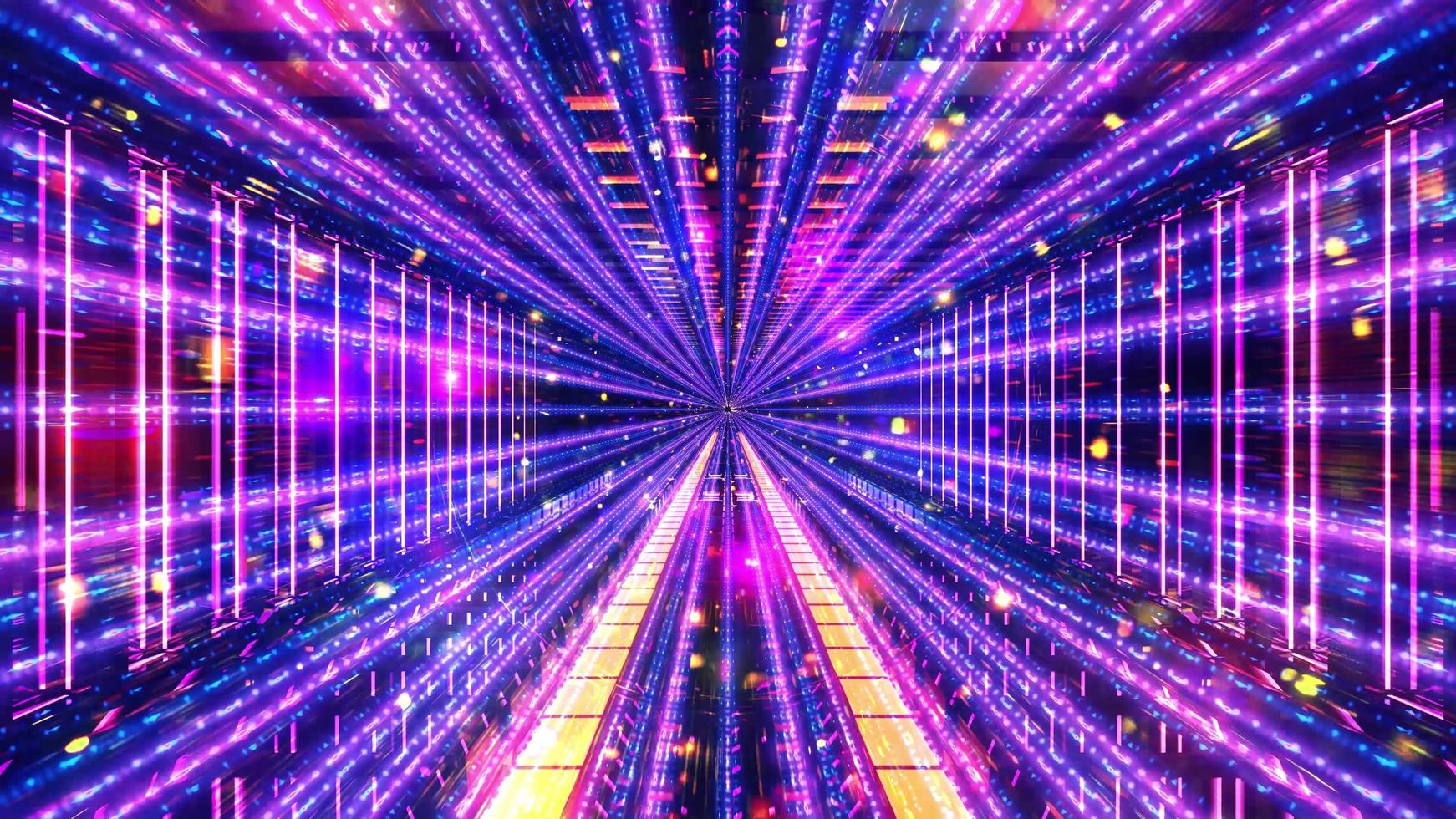 Glowing science fiction space tunnel 3d illustration background wallpaper design artwork photo