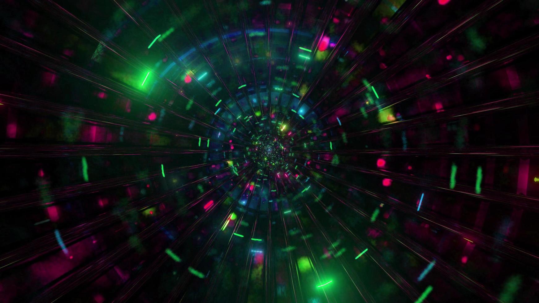 Cool glass tunnel glowing space particles 3d illustration background wallpaper design artwork photo