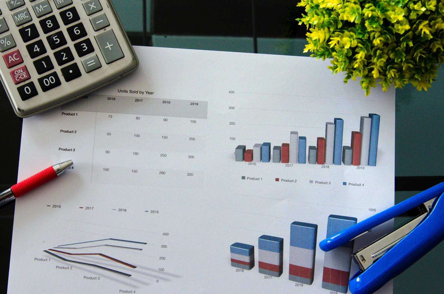 Business documents on a desk photo