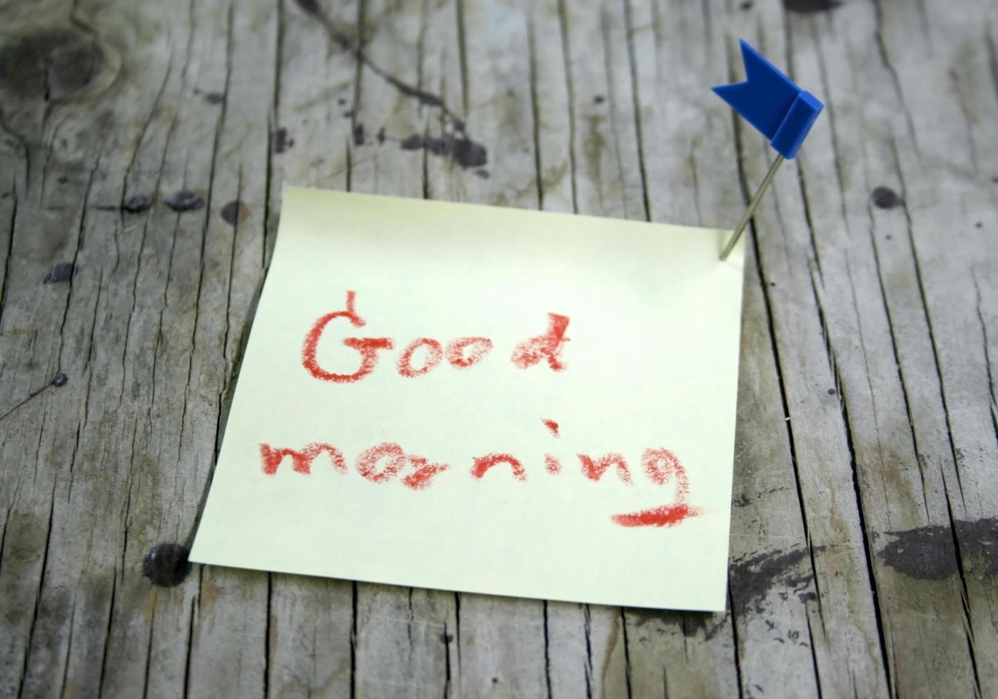 Good morning sticky note photo