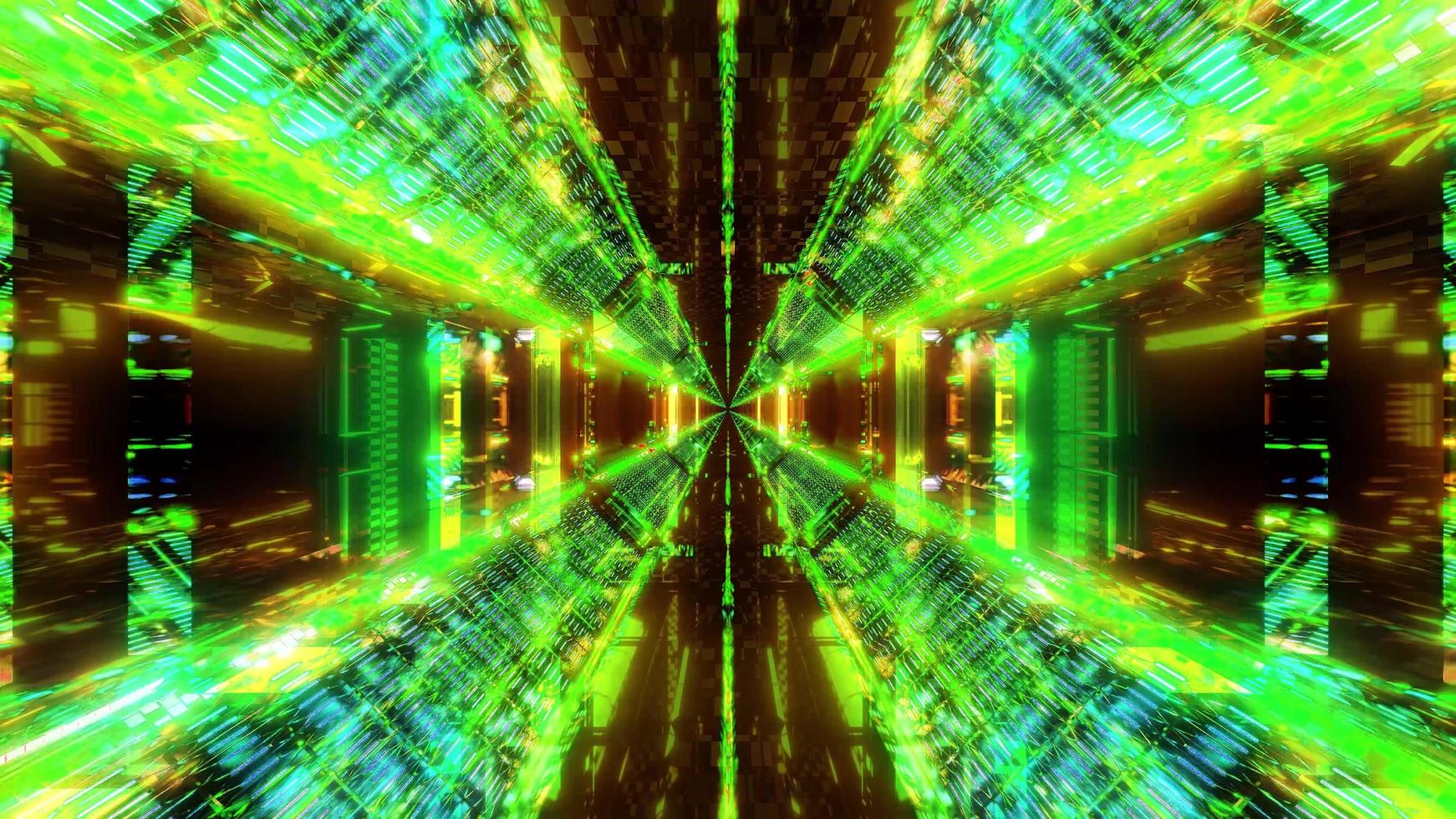 verde brillante ciencia ficción fantasía túnel 3d ilustración foto
