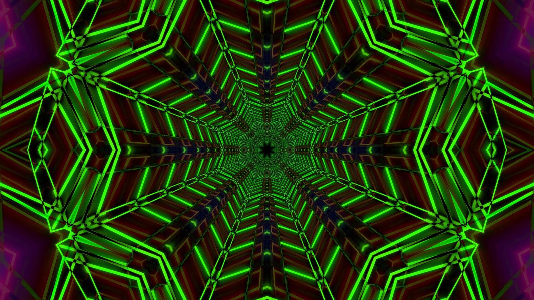 Green radar colored neon star 3d illustration vj loop photo