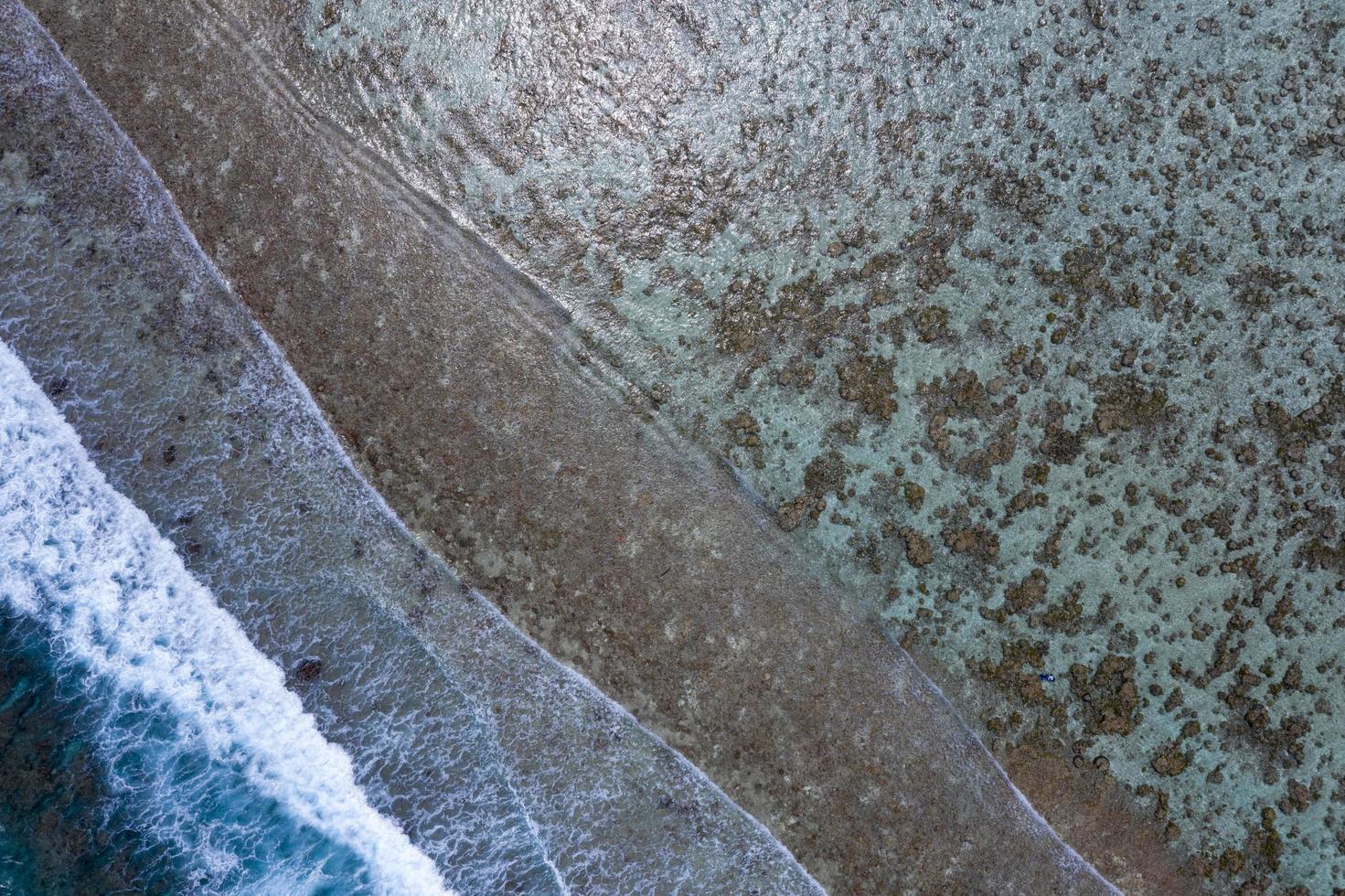 aerial view of reef in maldives photo