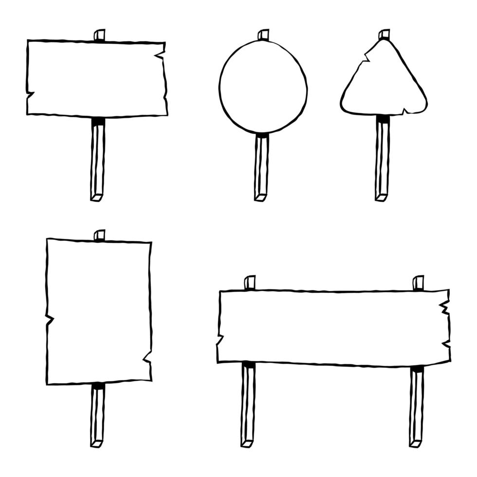 Hand Drawn Rough Protest Blank Placard vector