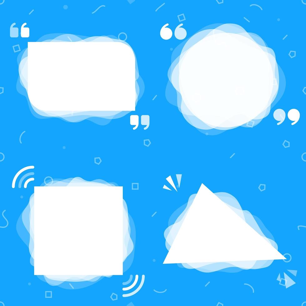 Quote Text Various Shape Box Collection Set vector
