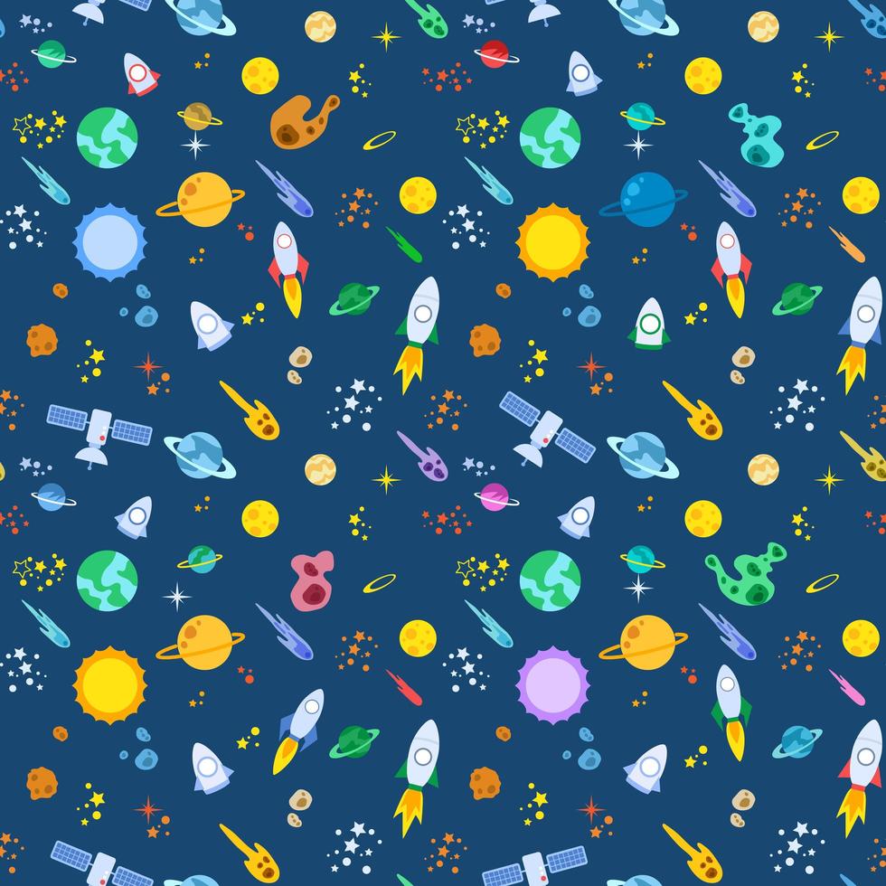 Outer Space Seamless Pattern vector