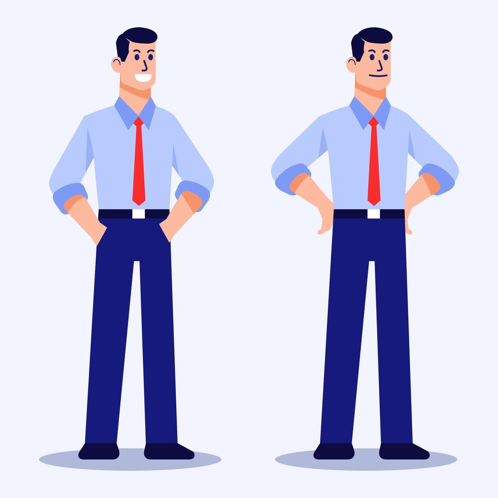 Man Flat Character In Confident Pose vector