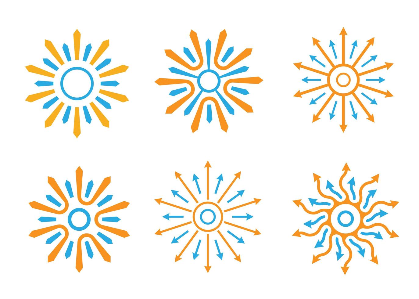 rays out of arrows vector set
