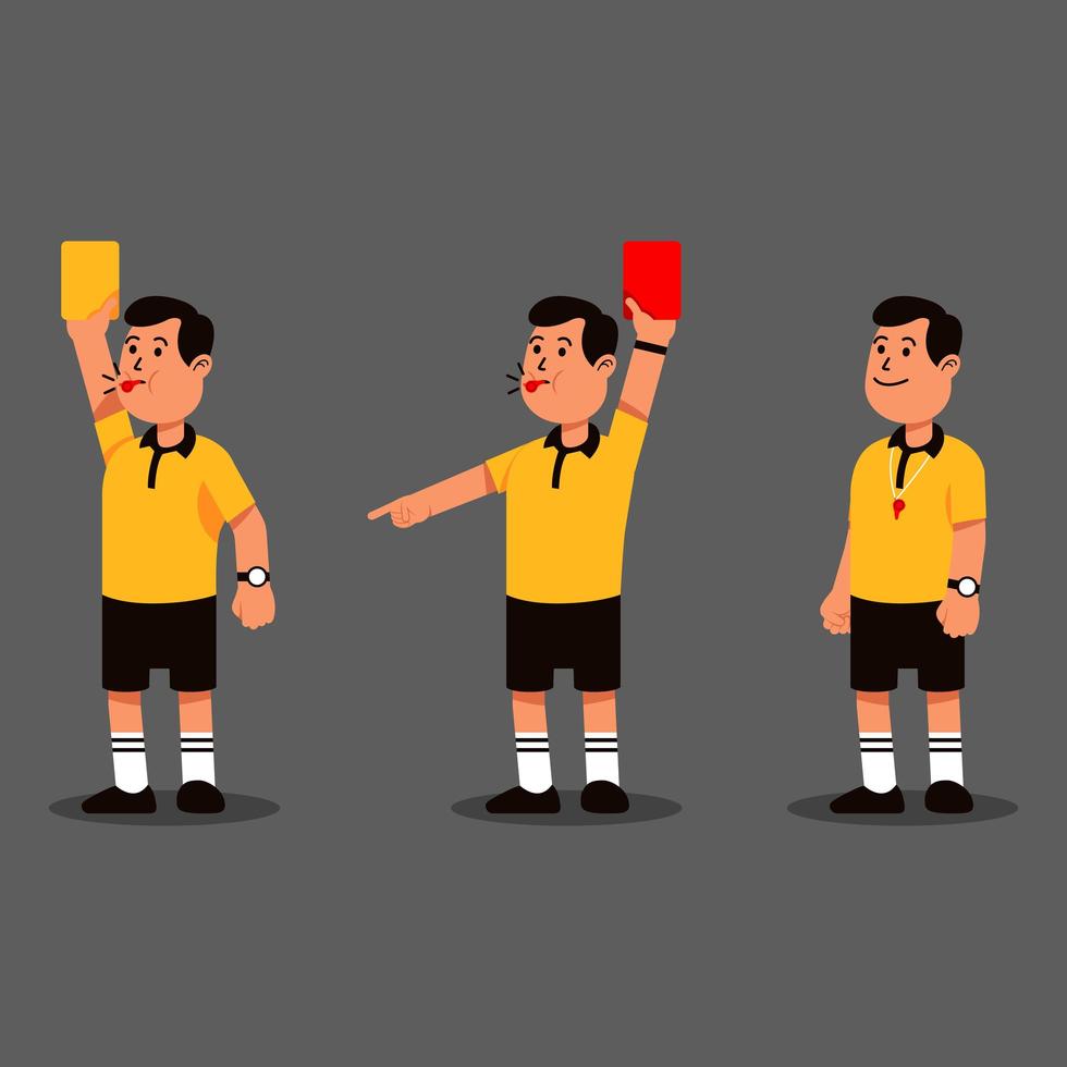 Man Soccer Referee Action Character Collection vector