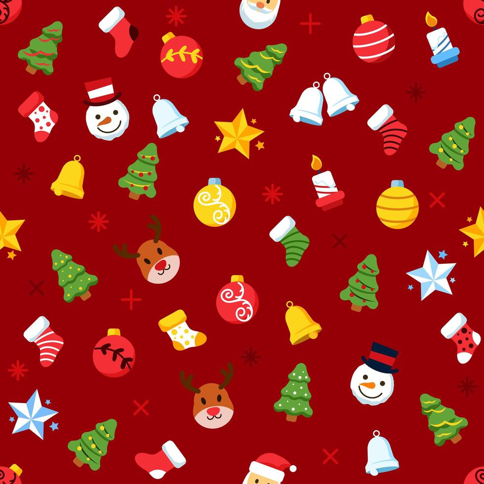 Christmas Tree Ornament Seamless Pattern vector