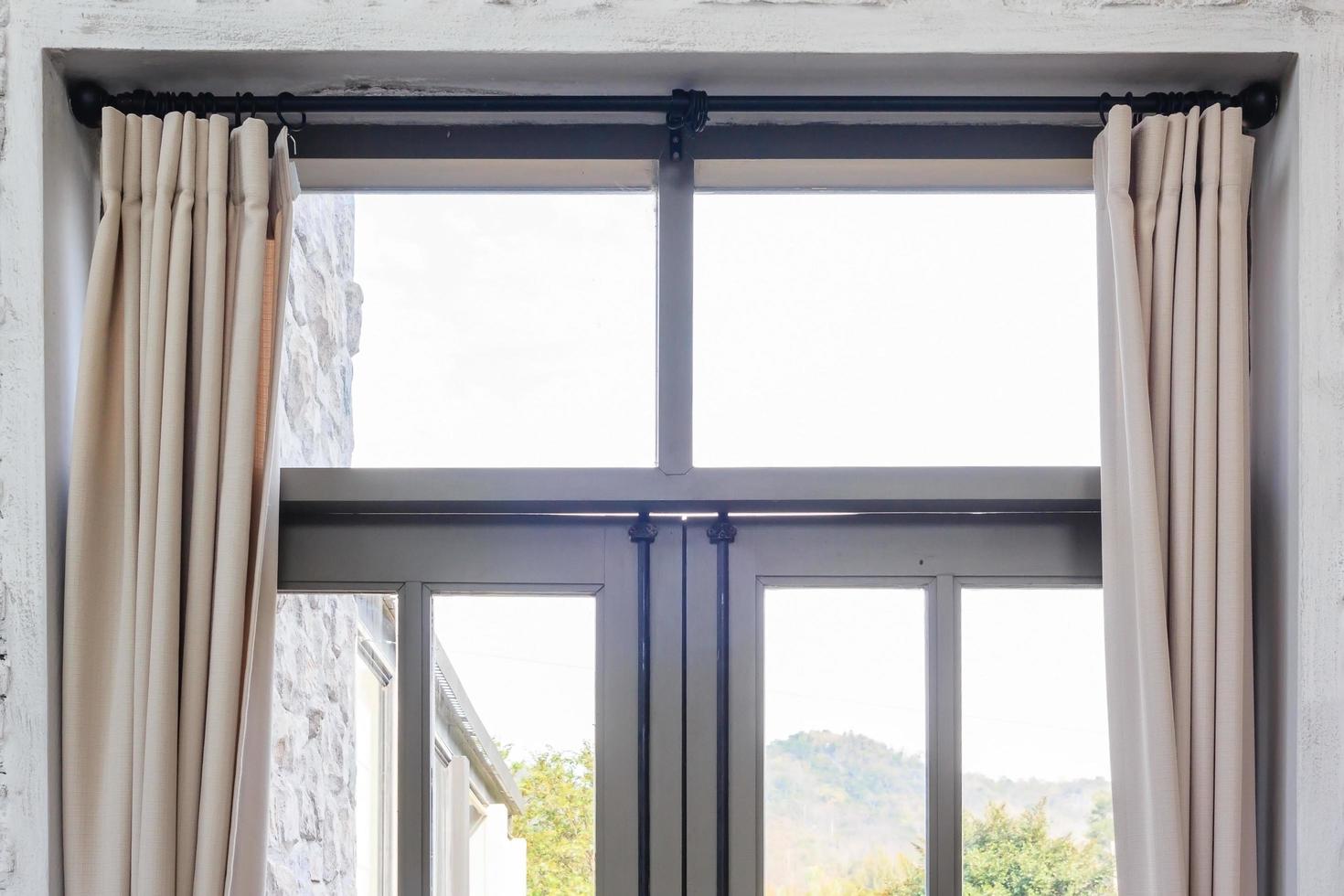 Interior Living room with window and curtains photo