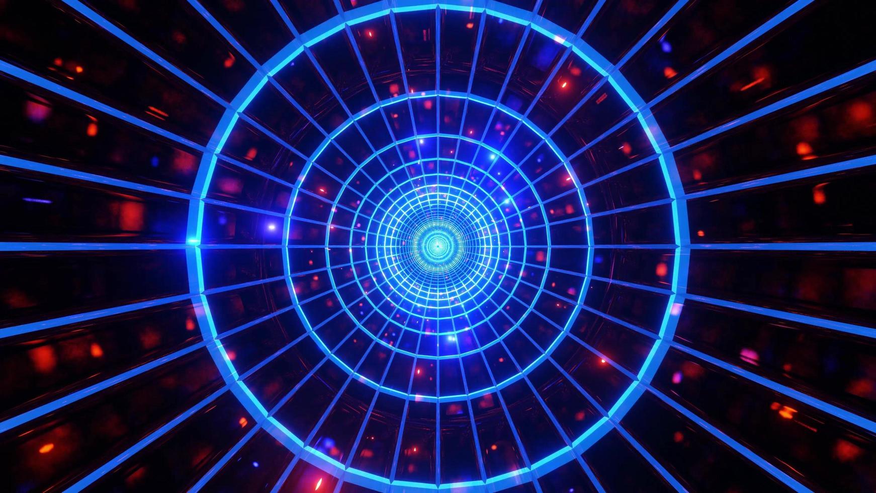 Glowing neon tunnel with glowing lights 3d illlustration background wallpaper design artwork photo