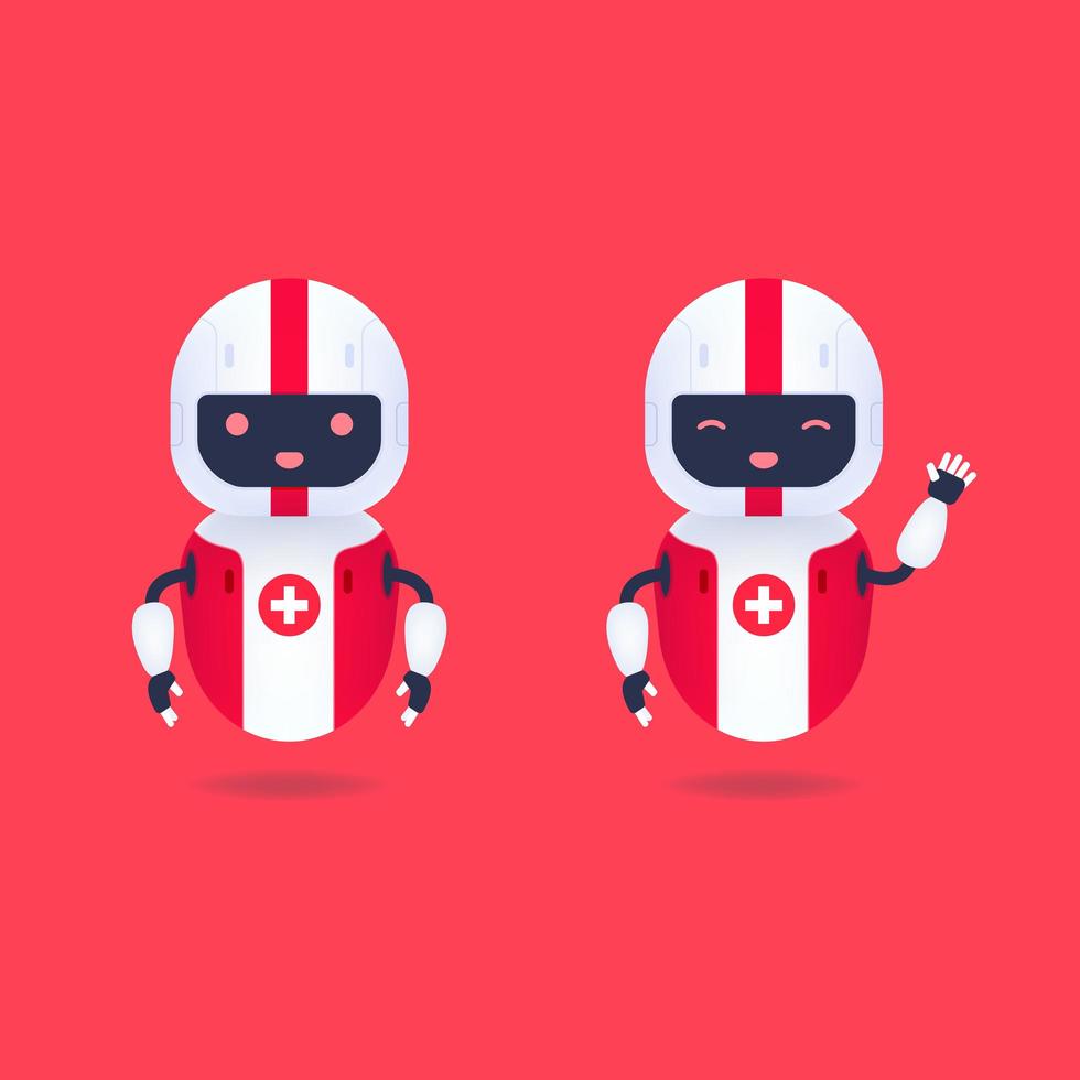 Medical friendly robot character. Cute and smile AI robot. vector