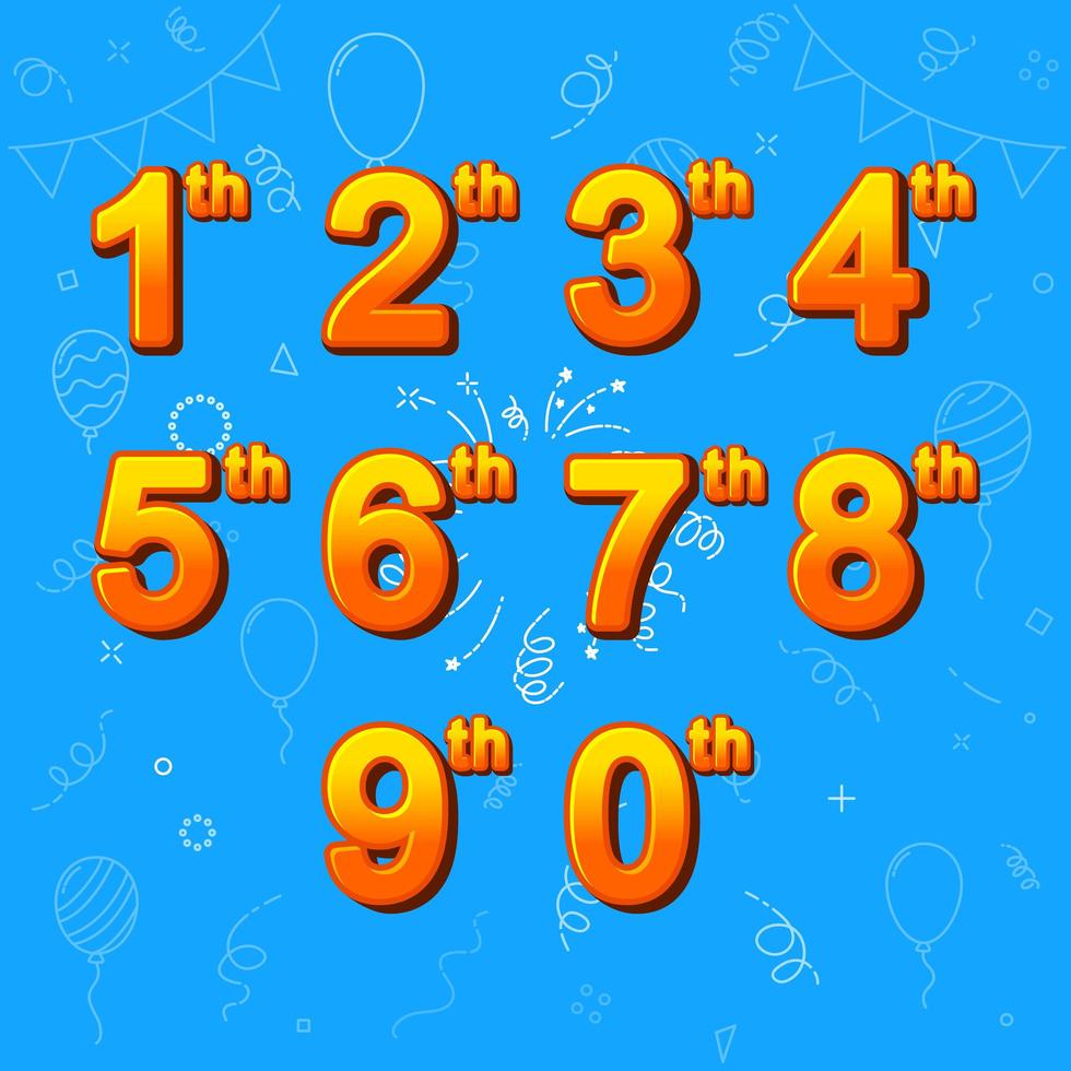 Birthday Card Background And Various Number vector
