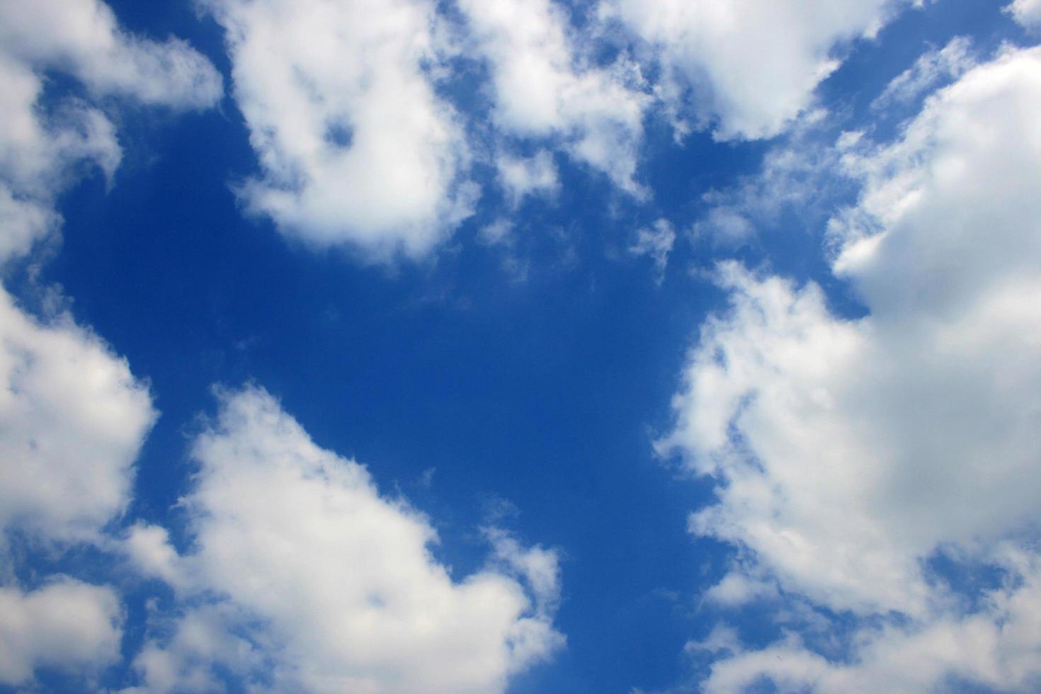 Blue sky with white clouds background photo