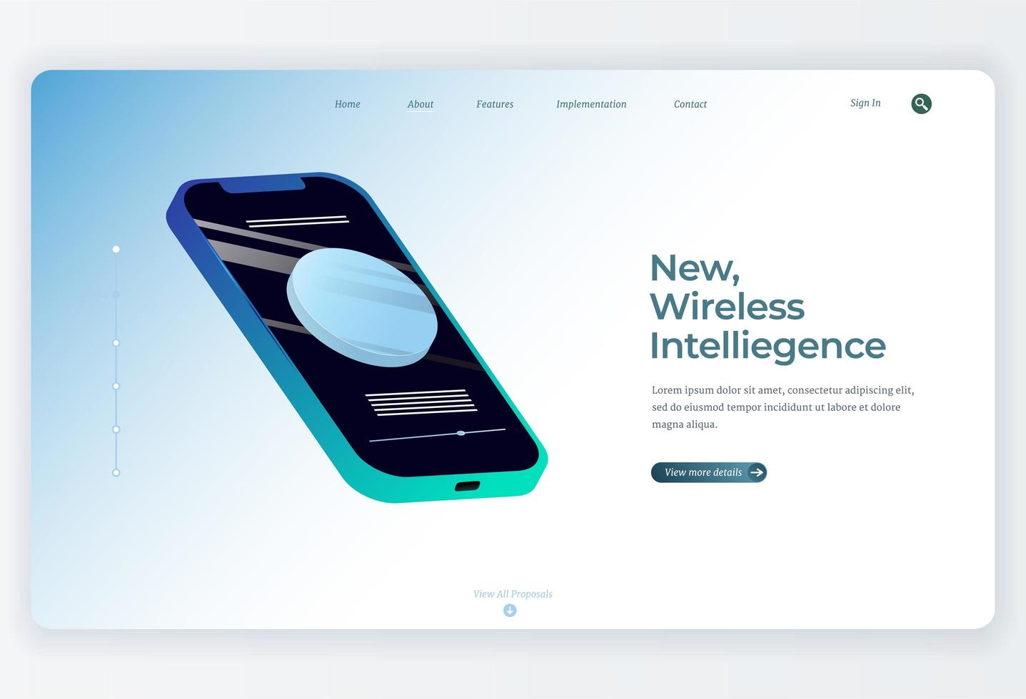 Isometric Smartphone technology Landing Page background vector