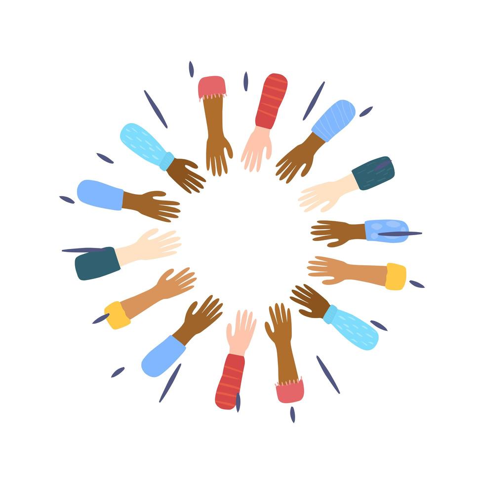 People's hands from differents cultures and races Vector